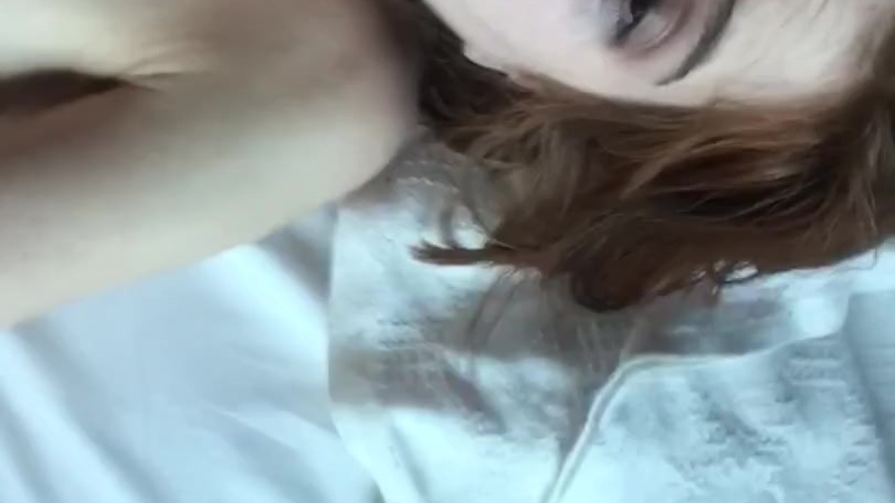 POV redhead girl gets her throat pounded after taking in her tight ass