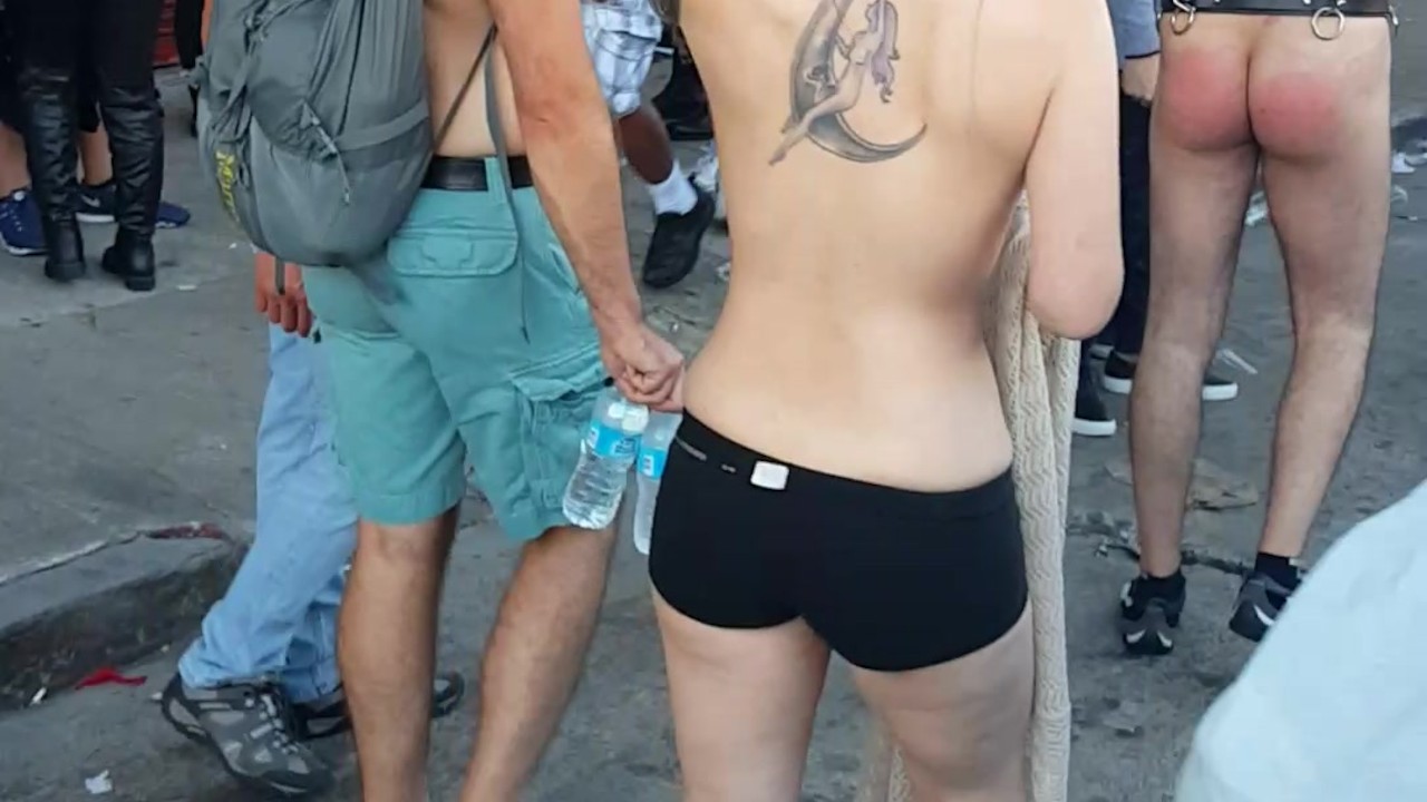 Going topless in public for my husband (Folsom St Fair)