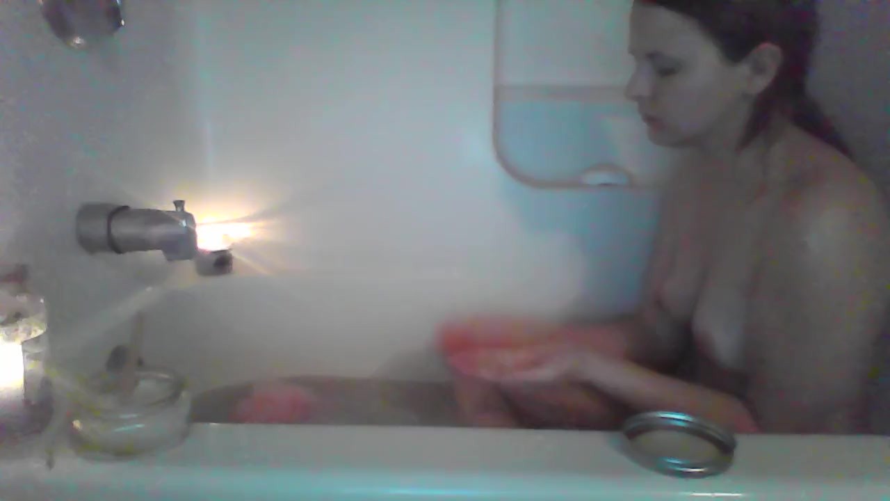 Little Lucky takes a bath, rubs feet, and fucks herself