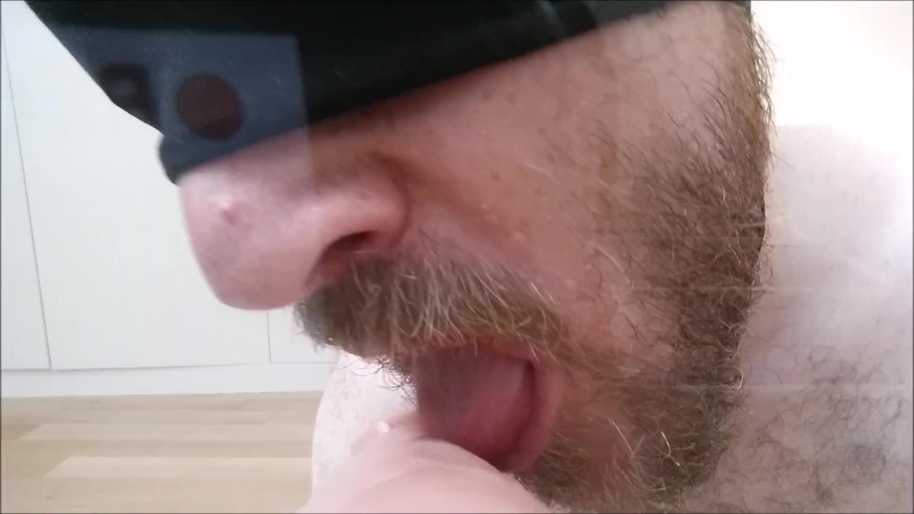 Hot! Real ass to mouth POV close up on straight hairy daddy with huge dildo