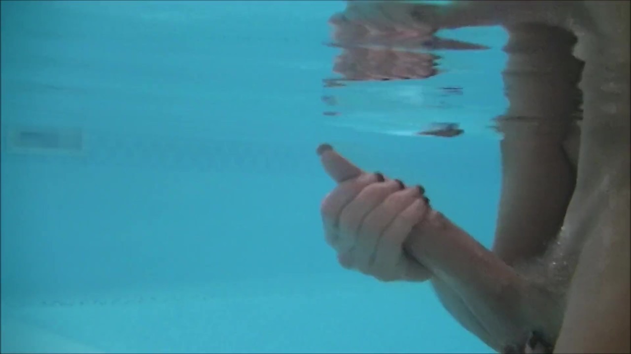3 underwater handjobs in pool with cumshots