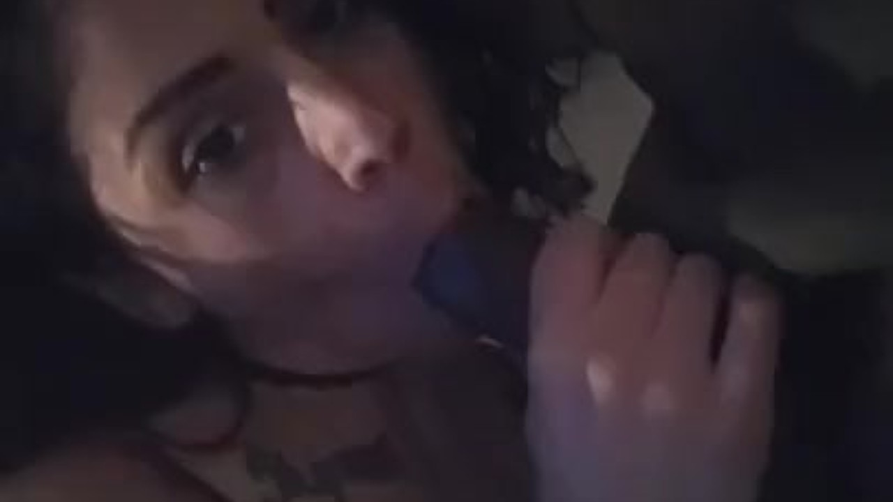 Sucking big black cock cum on my face and mouth