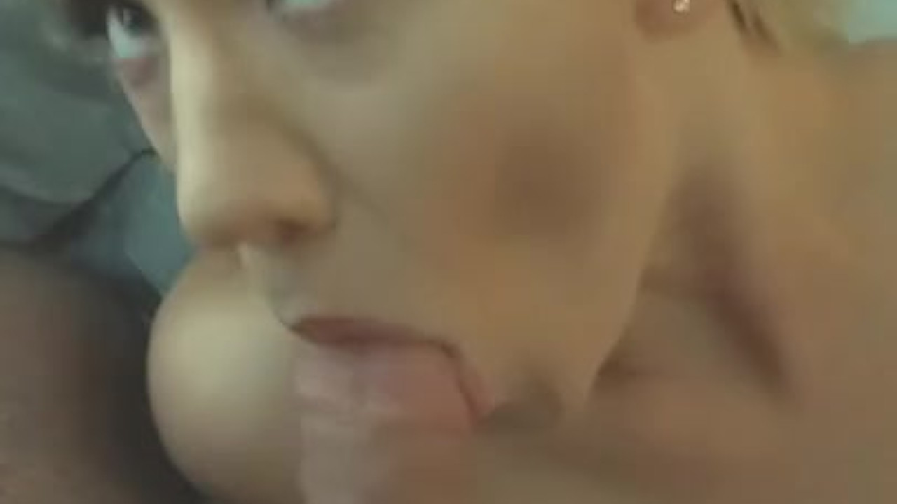 Slutty hot teen sucks dick and gets covered in cum