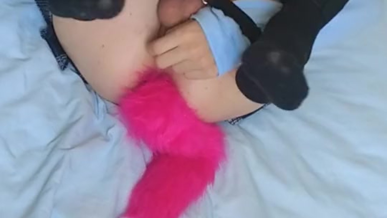 tied up puppy learns to roll over and cum