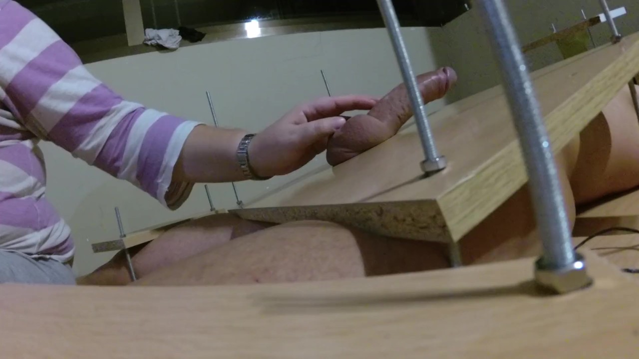 Amateur BDSM Femdom Handjob Torture with Feet Tickling