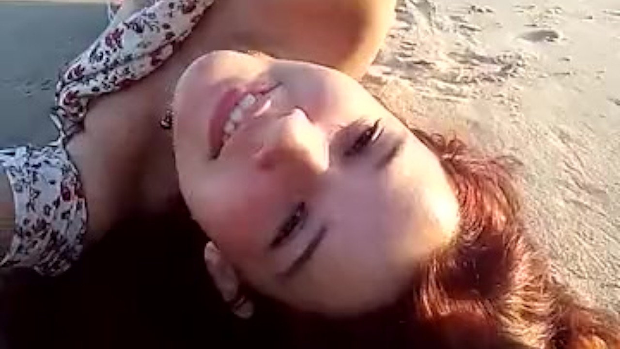 Beautiful Venezuelan Redhead masturbating in public on the caribean beach
