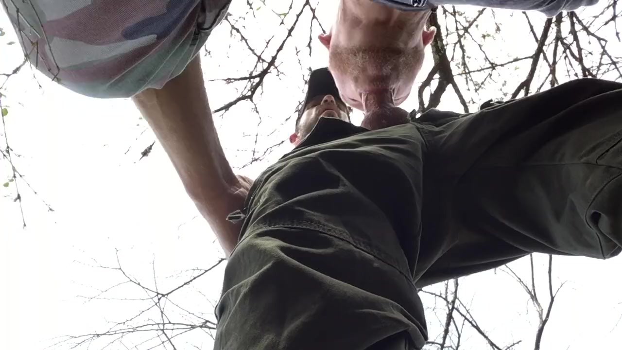 Soldier Gets Blowjob From His Friend Against His Will In Public