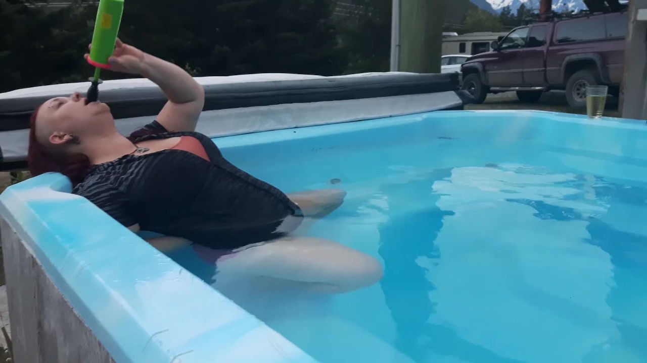 Inflating in the hot tub