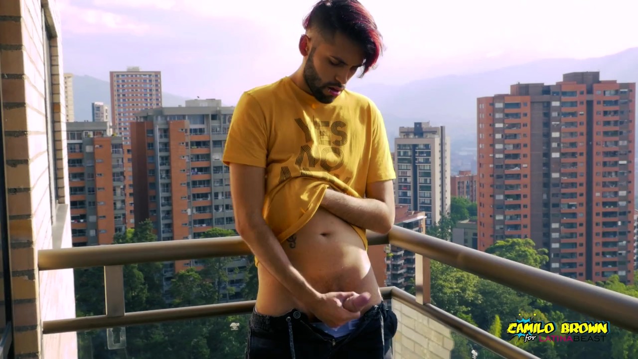 Jerking Off My Big Uncut Cock In The Balcony Did I Get Caught? Camilo Brown
