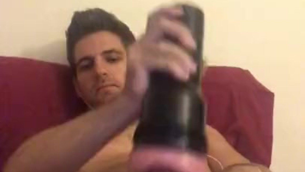 Horny college cums in fleshlight