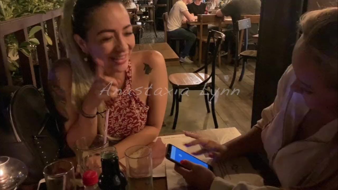 Two friends controlling my toy in Public Restaurant! Holding moans!