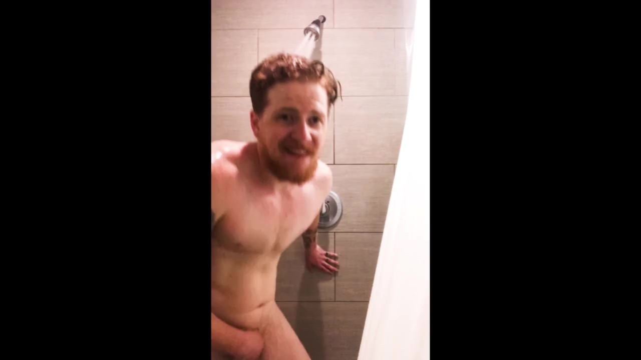 Hot Ginger FTM Jerks Off in Gym Shower
