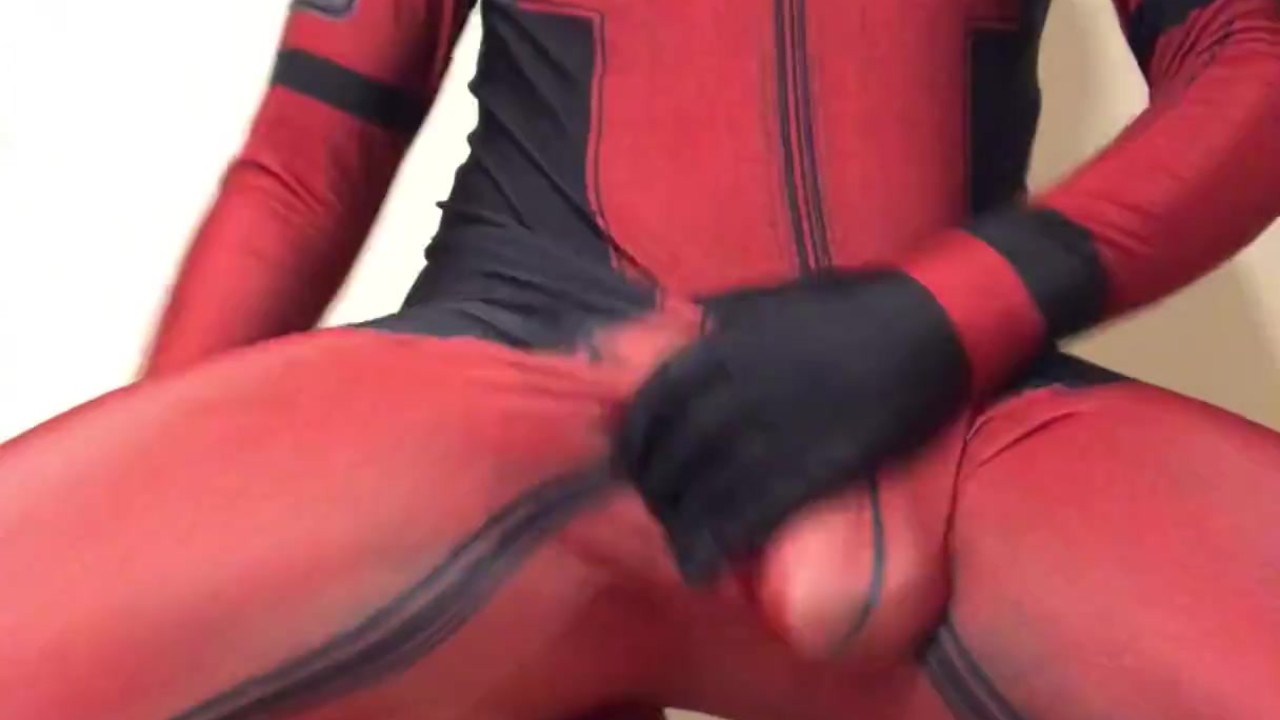 WANKING in my New DEADPOOL Outfit ** Rock HARD COCK &amp; Super HORNY **