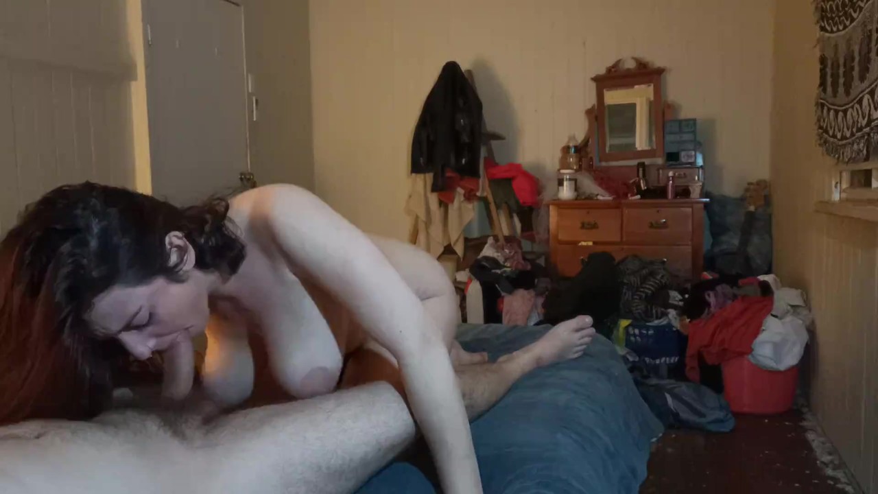 Sucking his huge dick and playing with the cum!