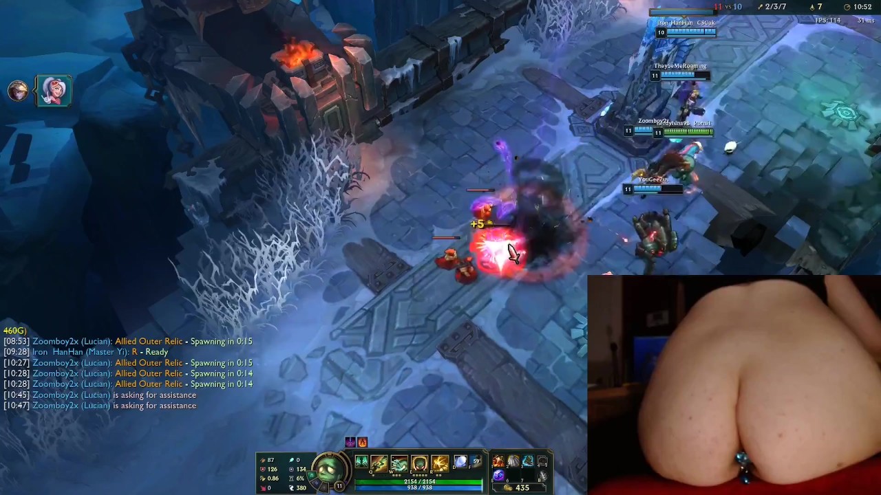 Stimulation in ass and pussy while playing League of Legends #14 Luna