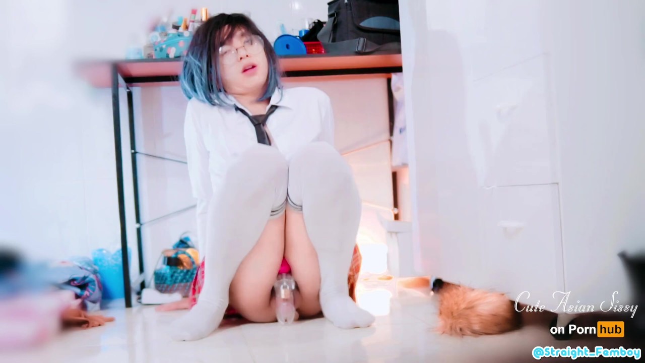 Japanese Sissy Femboy Anal in Chasity &amp; Fox tail