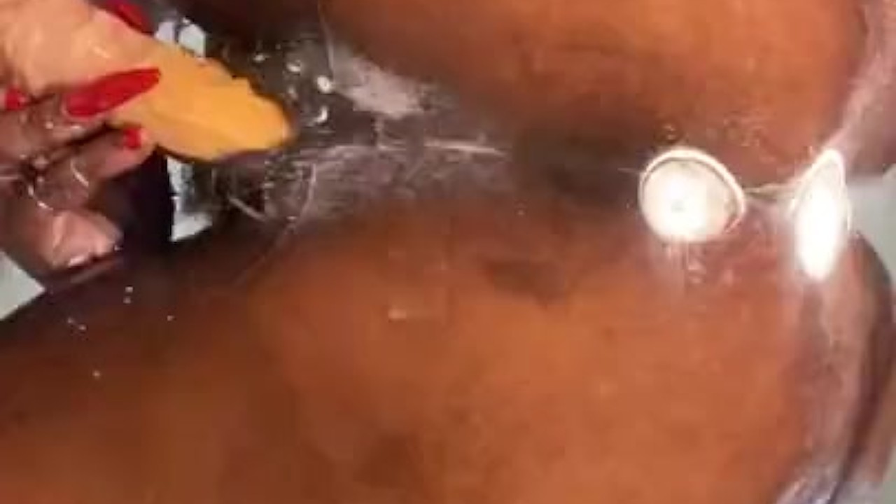 Curly milky wet Cunt on a oily chair slipping and sliding in plastic Dick