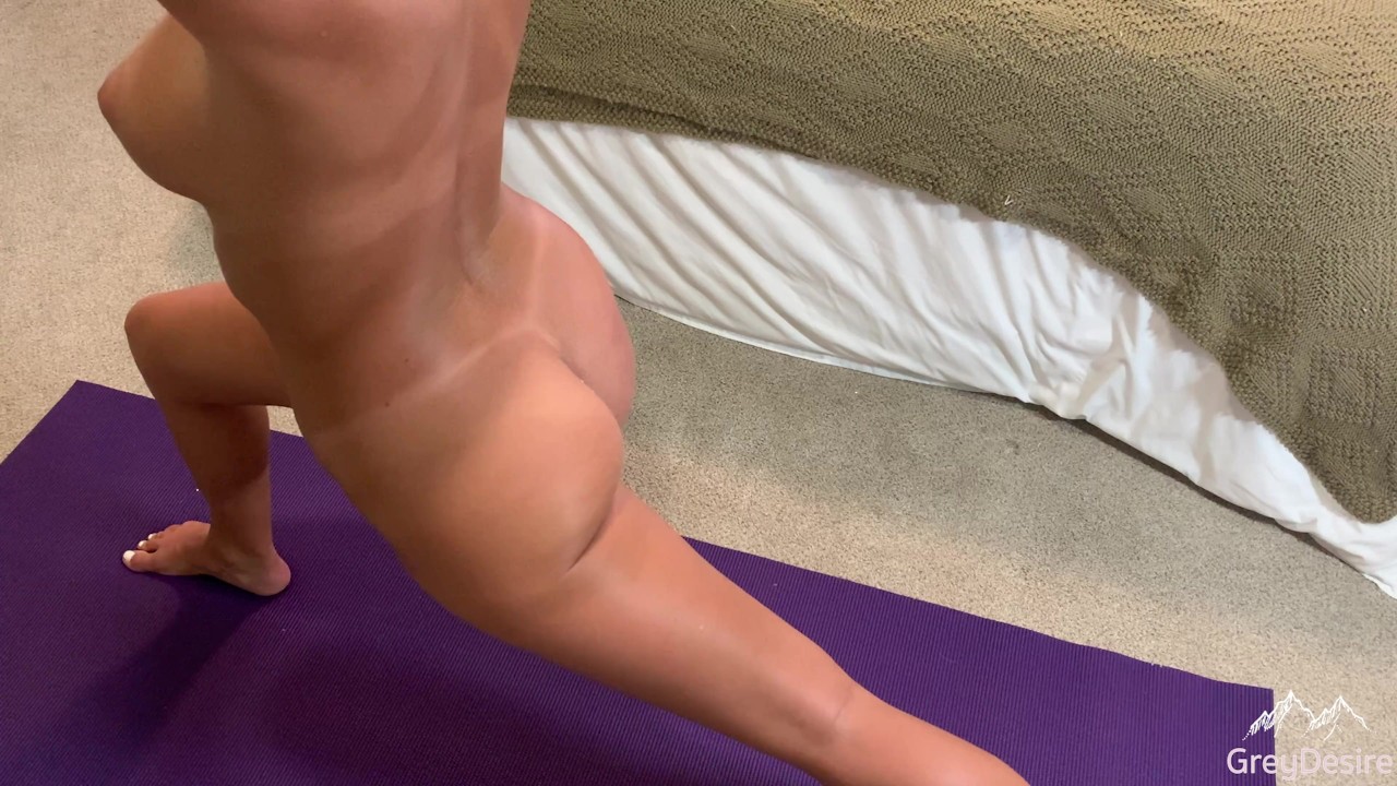 Nude Yoga Gone WILD - Naked Yoga With A Dildo!