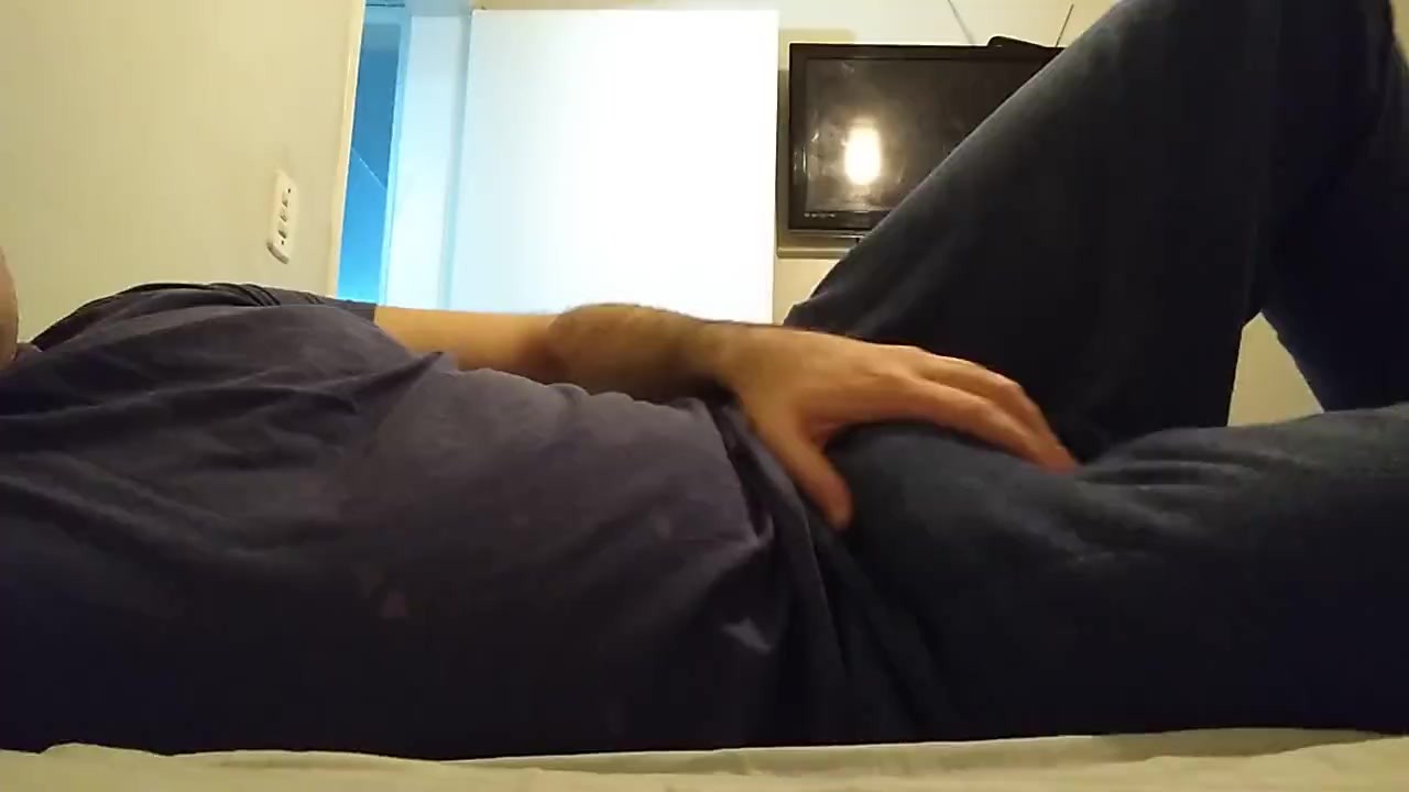 Wet big dick masturbating in bed