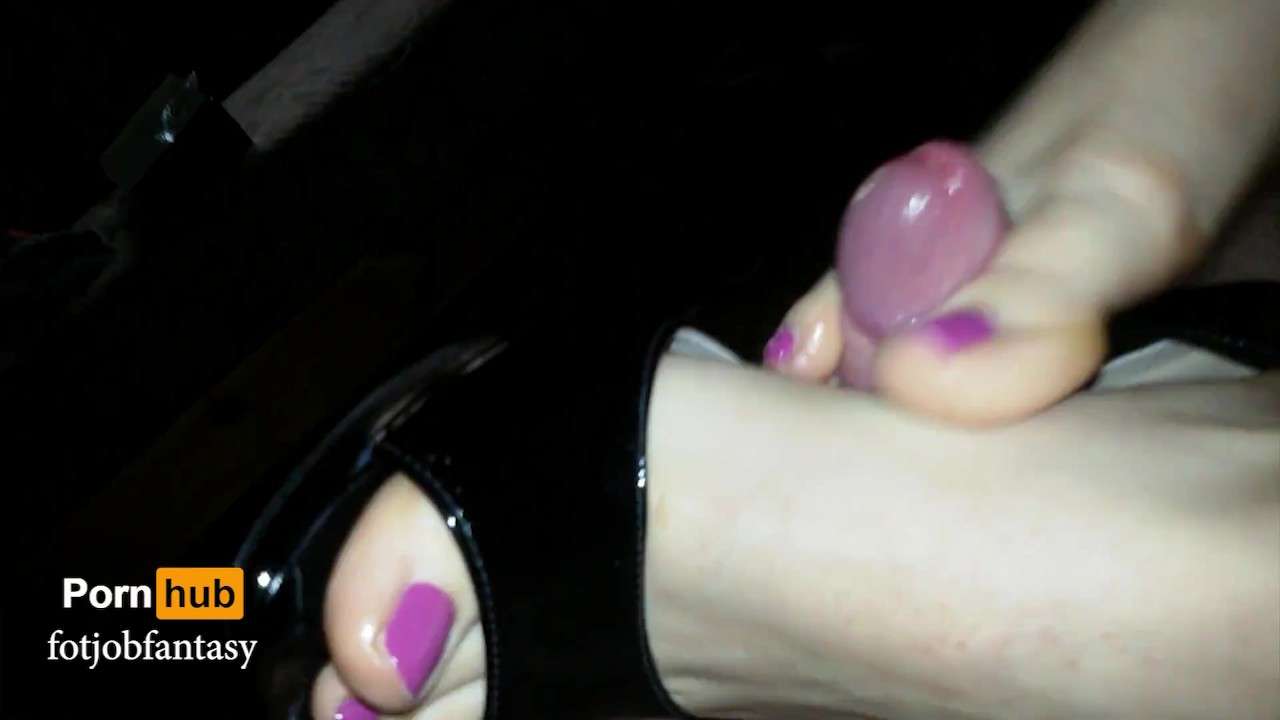 Cumming on perfect feet and high heel open toes - shoejob - footjob - toejob and cum