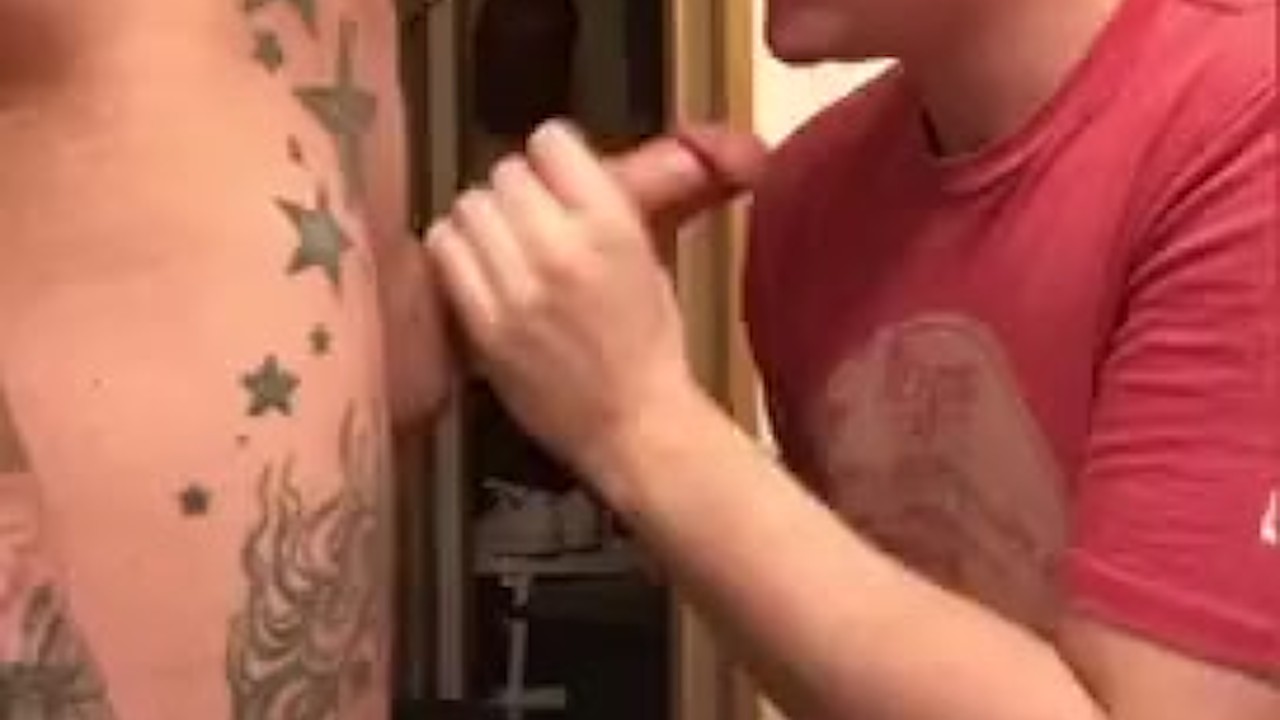 Fucking his ass good in the bathroom