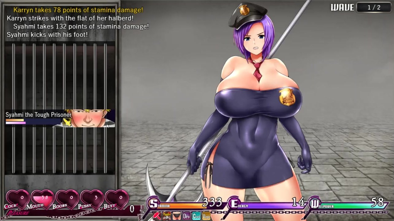 Karryn&apos;s Prison [RPG Hentai game] Ep.2 Helping the innmates to release their loads cum on the warden