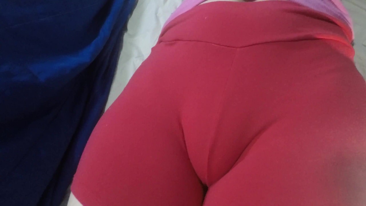 My red shorts hiding my tight pussy mound.