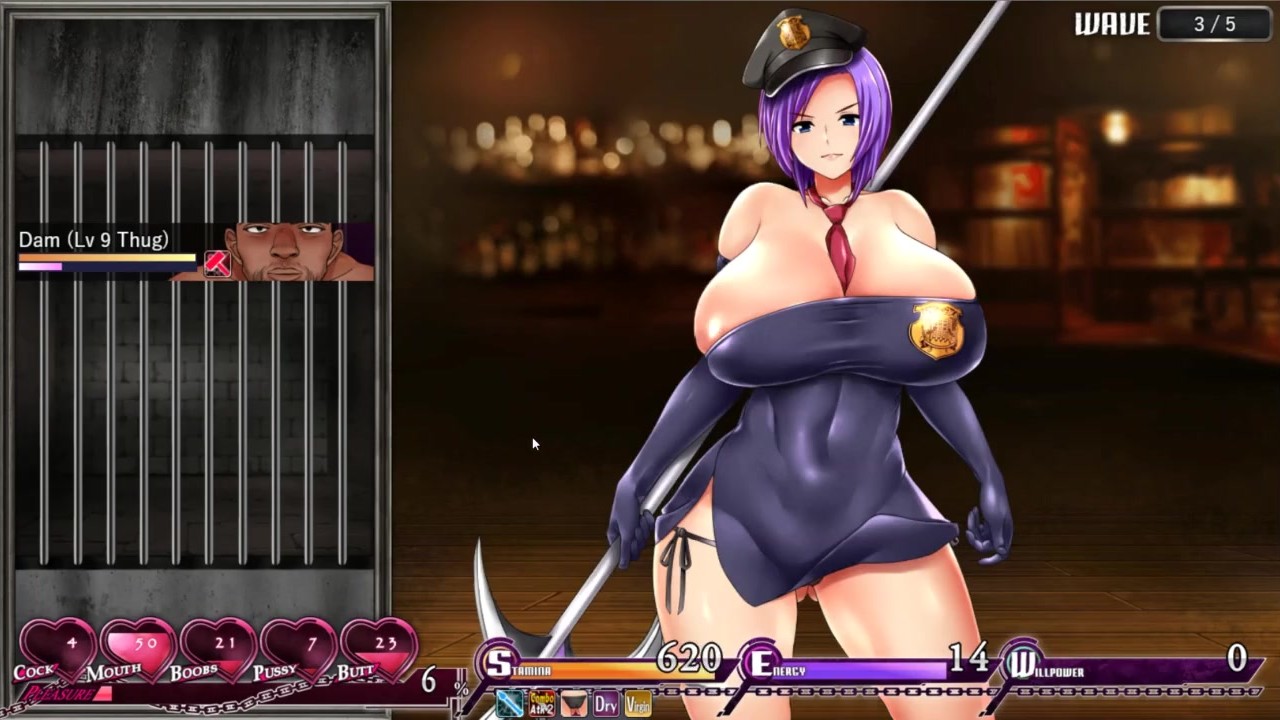 Karryn&apos;s Prison [RPG Hentai game] Ep.4 Warden first handjob after being strip off by prisoners