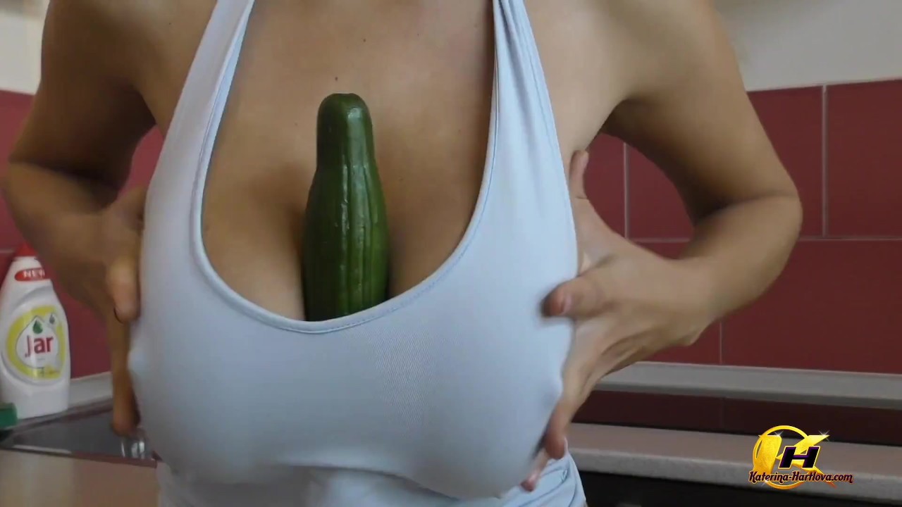 Milking and Masturbate with Big Cucumber
