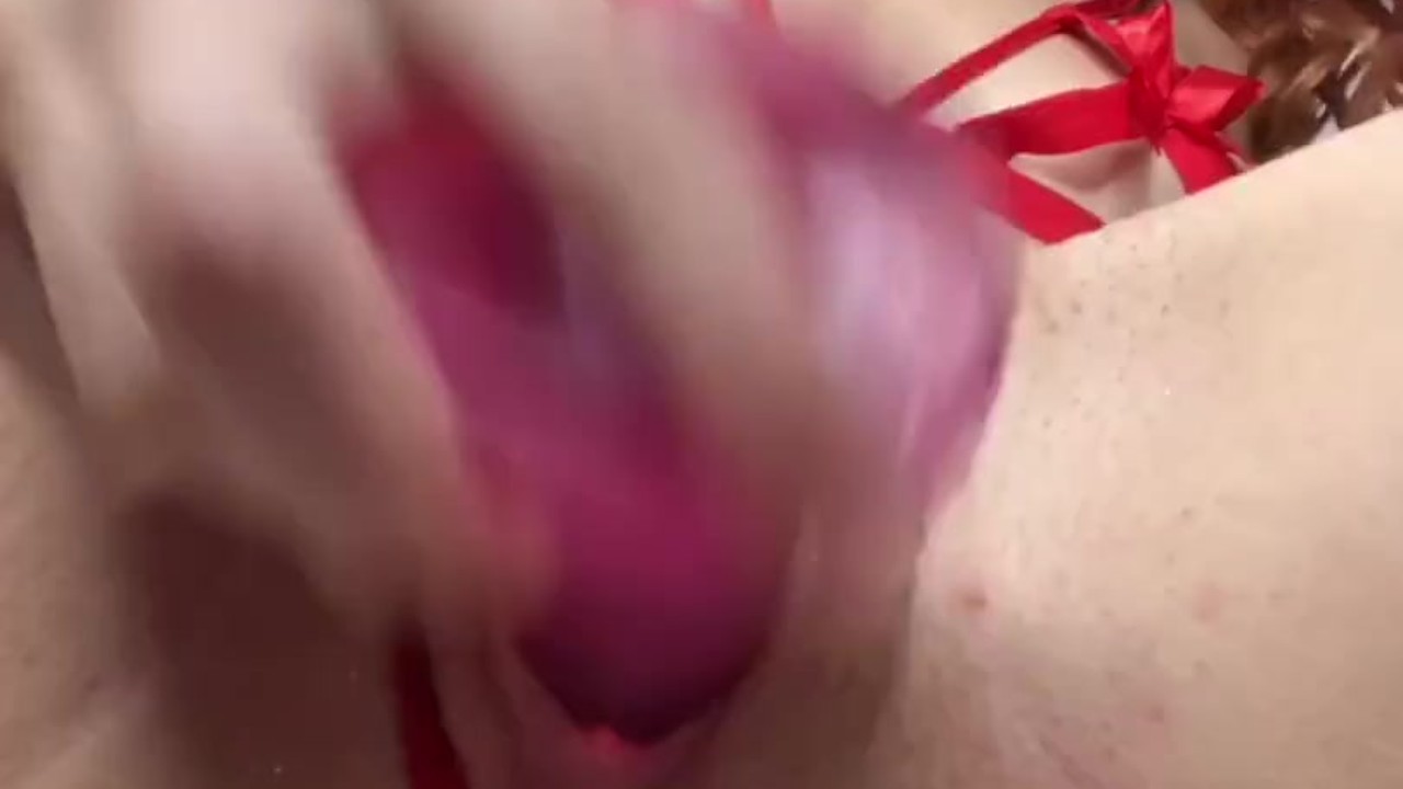 Sexy petite red head talking dirty while I fuck my tight pussy till I cum and make a big mess