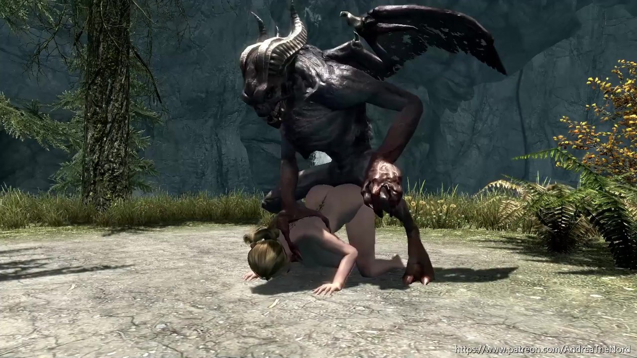 Blonde Skyrim Babe Meets Demon Monster