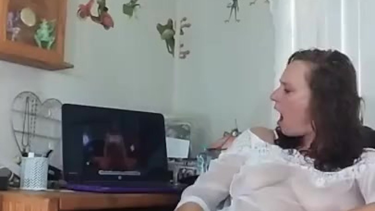 AngelGrave Watches Porn and Fucks Herself with Her Toy