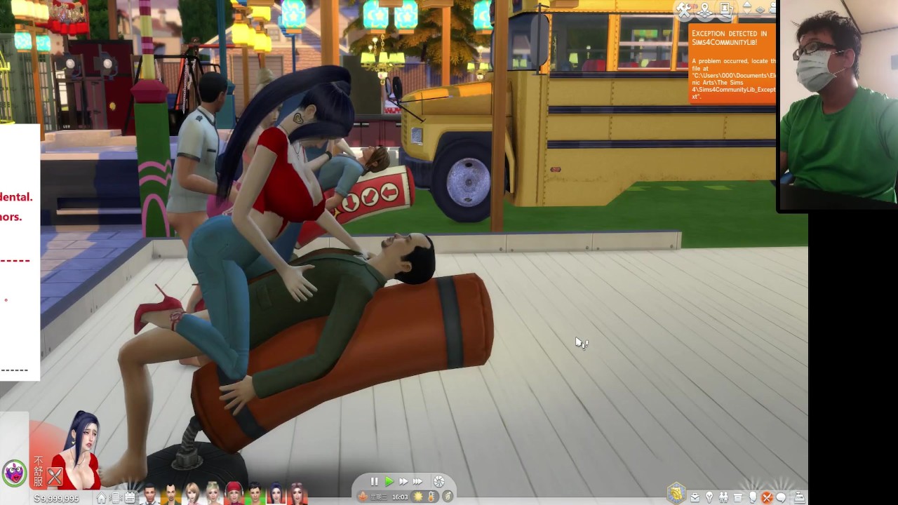 The Sims 4:6 people on the boxing sandbag crazy sex