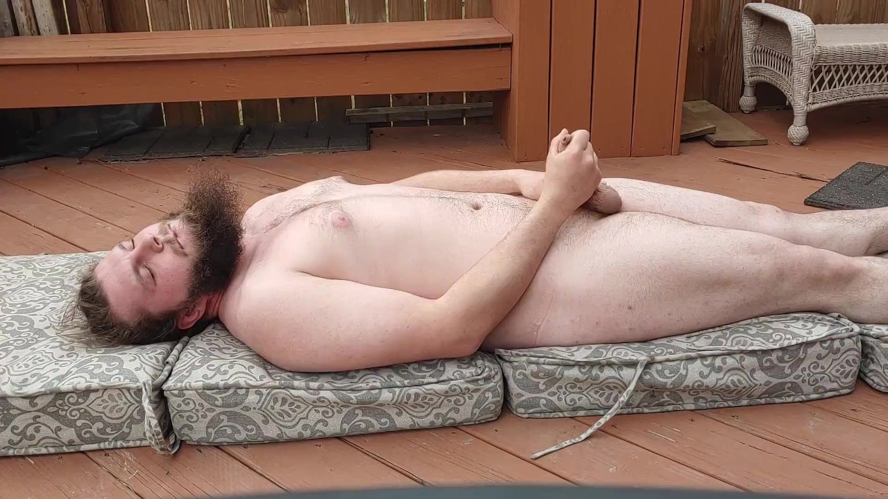 Masturbating on the back deck in the breezy sun