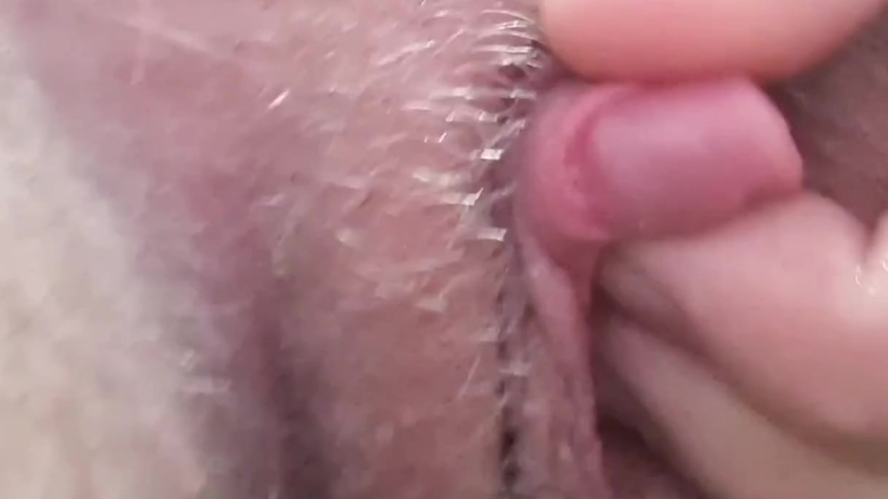 FTM guy wanking big clit &amp; fingering pussy in shower makes himself cum with visibly throbbing clit
