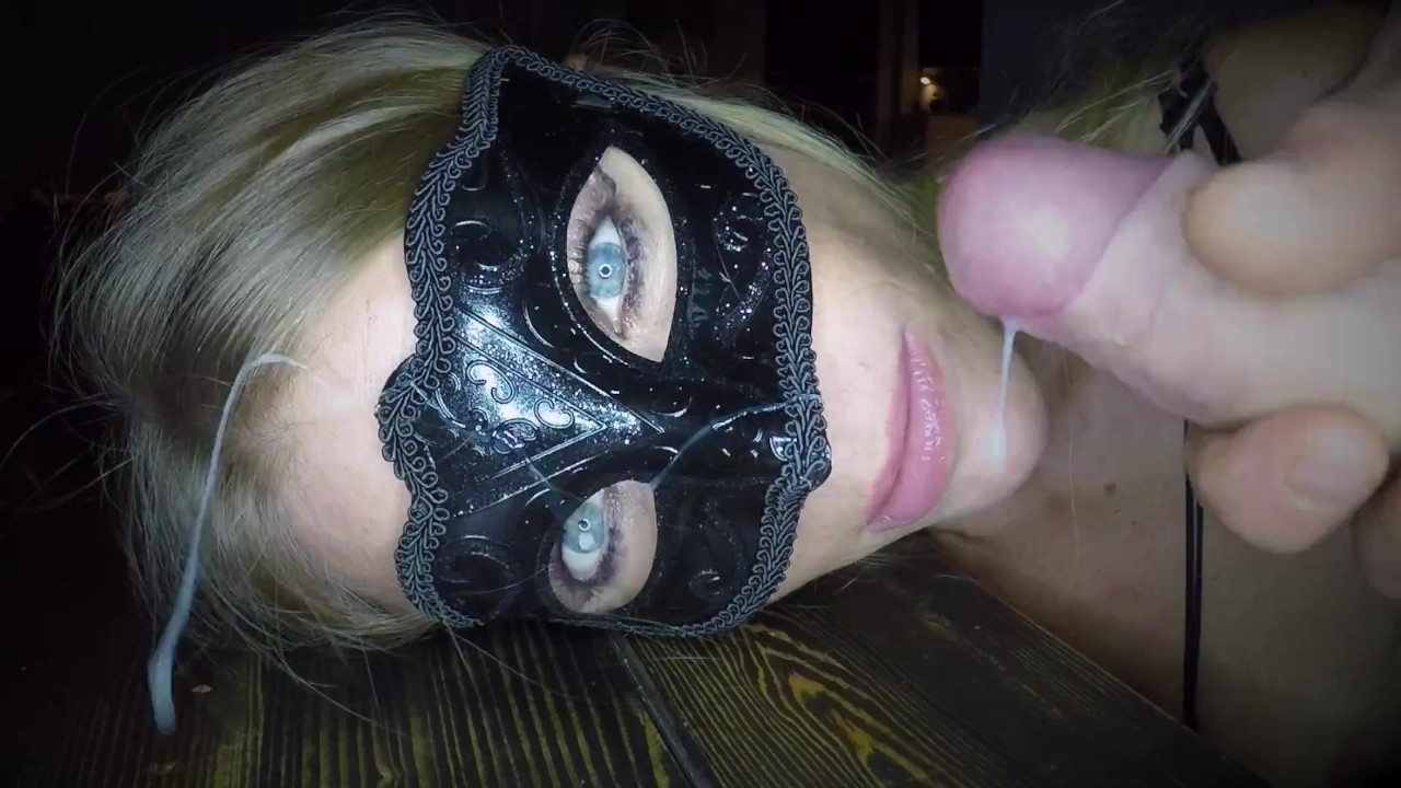 Dutch masked blonde facial cumshots and cum in eye compilation lots of sperm and more to cum