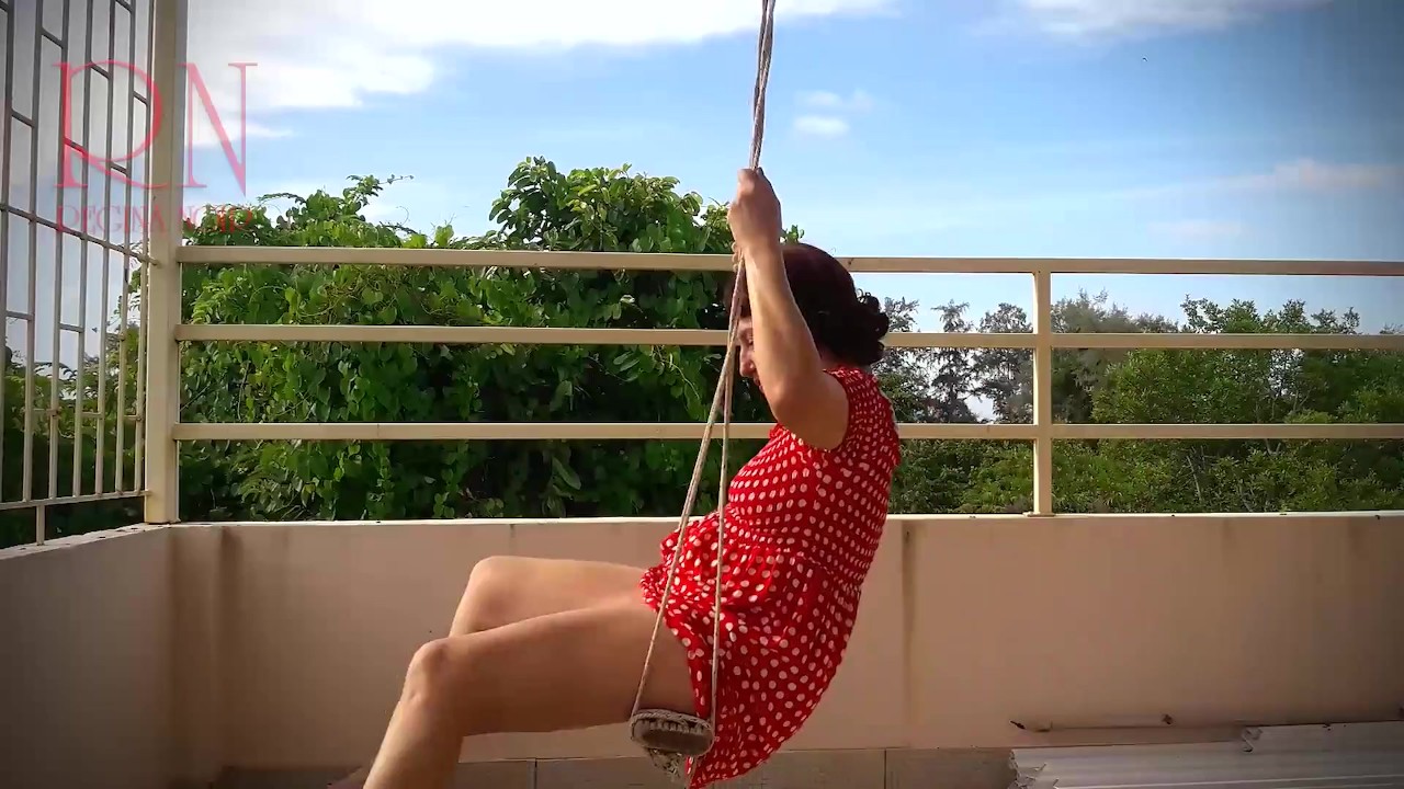 Depraved housewife swinging without panties on a swing FULL VIDEO