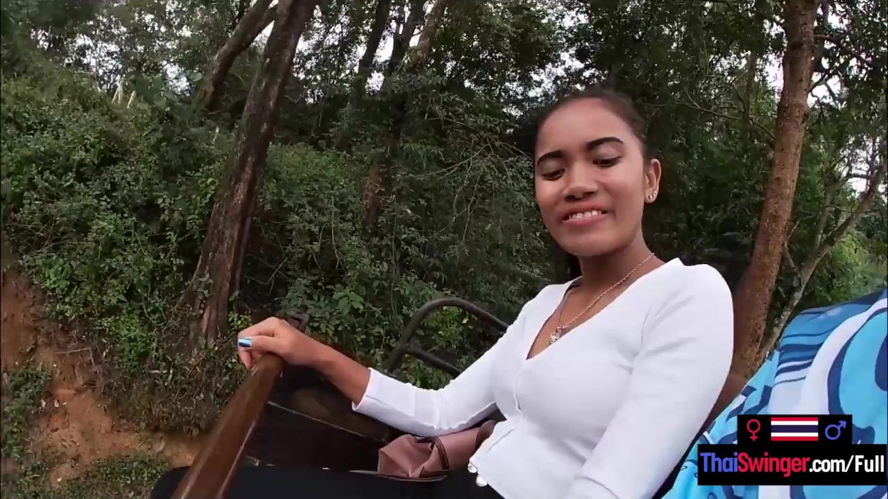 Asian teen girlfriend rode on an Elephant before pushing back on his big dick