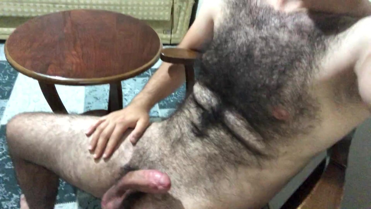 Very hairy sexy solo male 7 day big cumshot full big balls (Asmr)