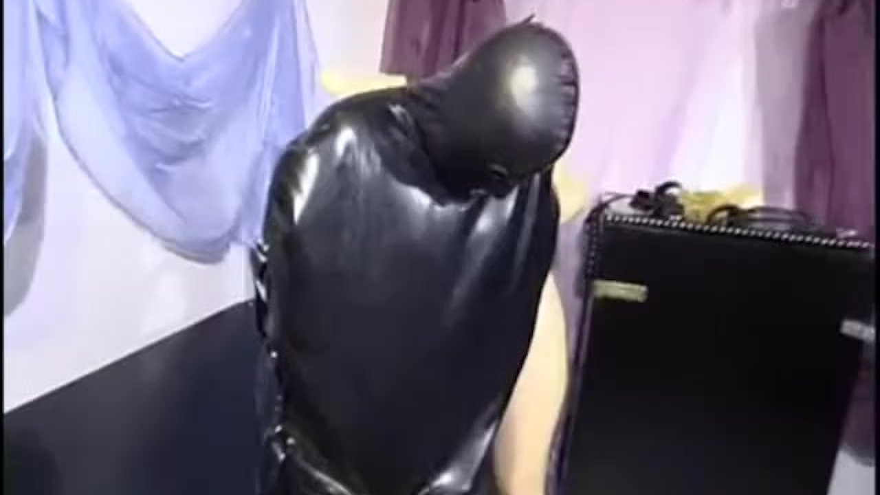 Male rubber sub encased in inflatable bag enjoys dick treatment his latex mistress - Part 1