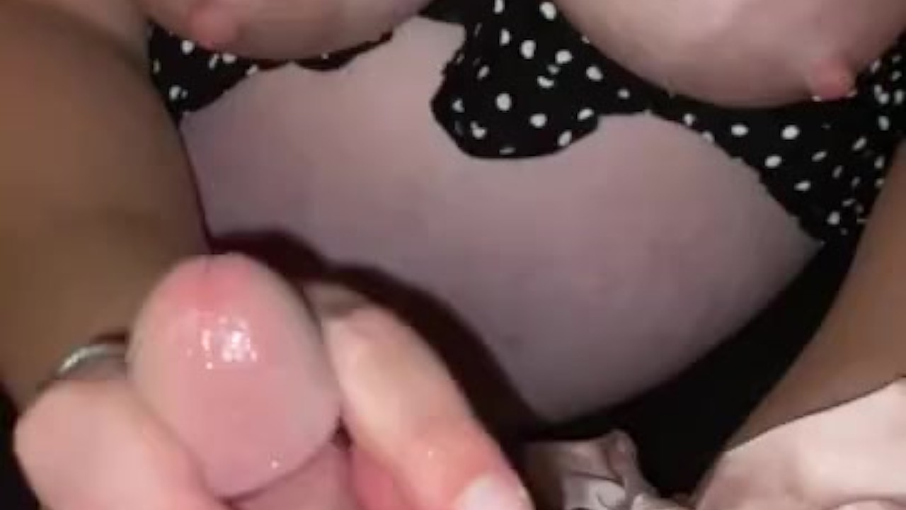 Leaking precum handjob