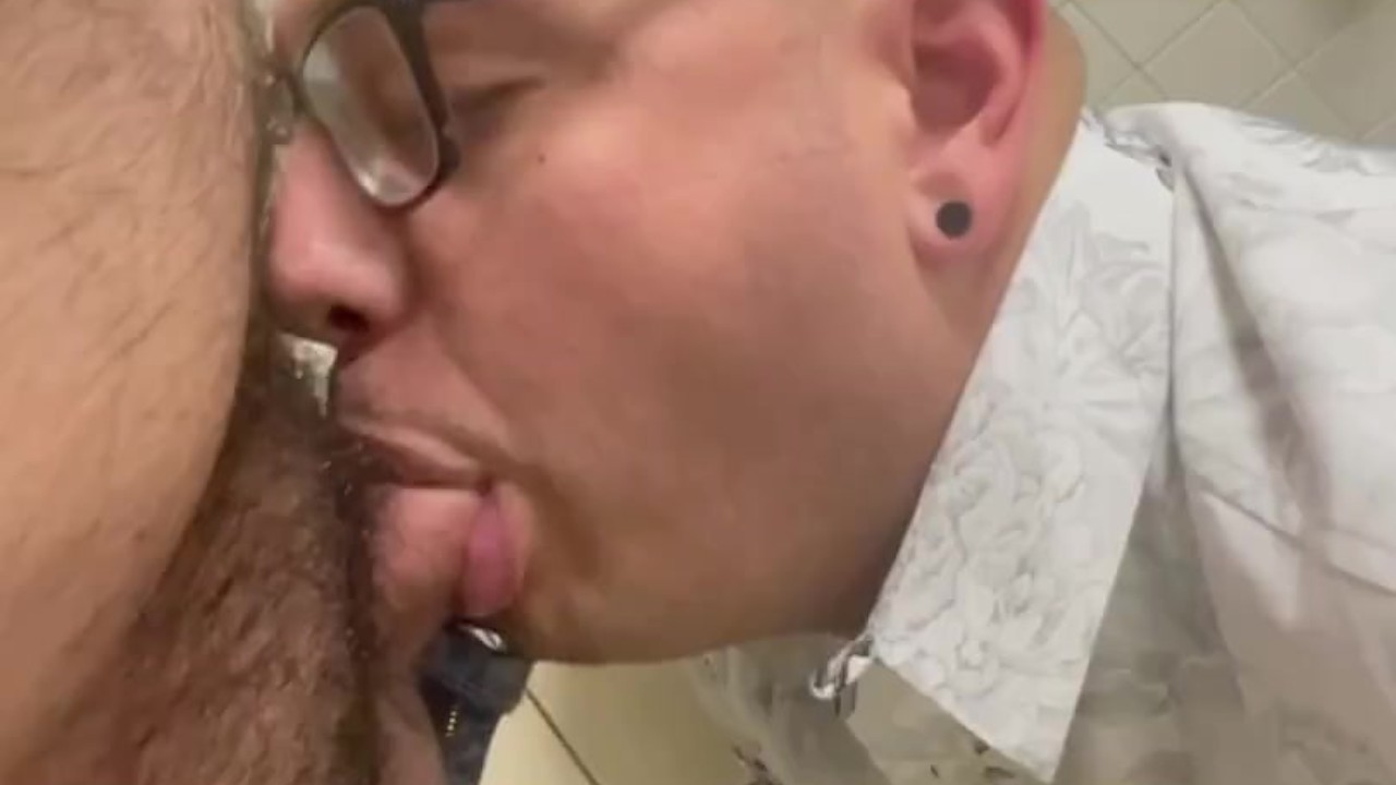 Getting Caught Fucking In Public Bathroom. Faggot Licks Cum Off Floor