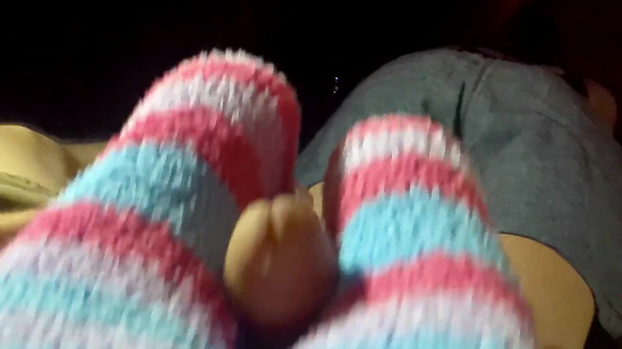 Amazingly orgasmic footjob through 3 different pairs of socks!
