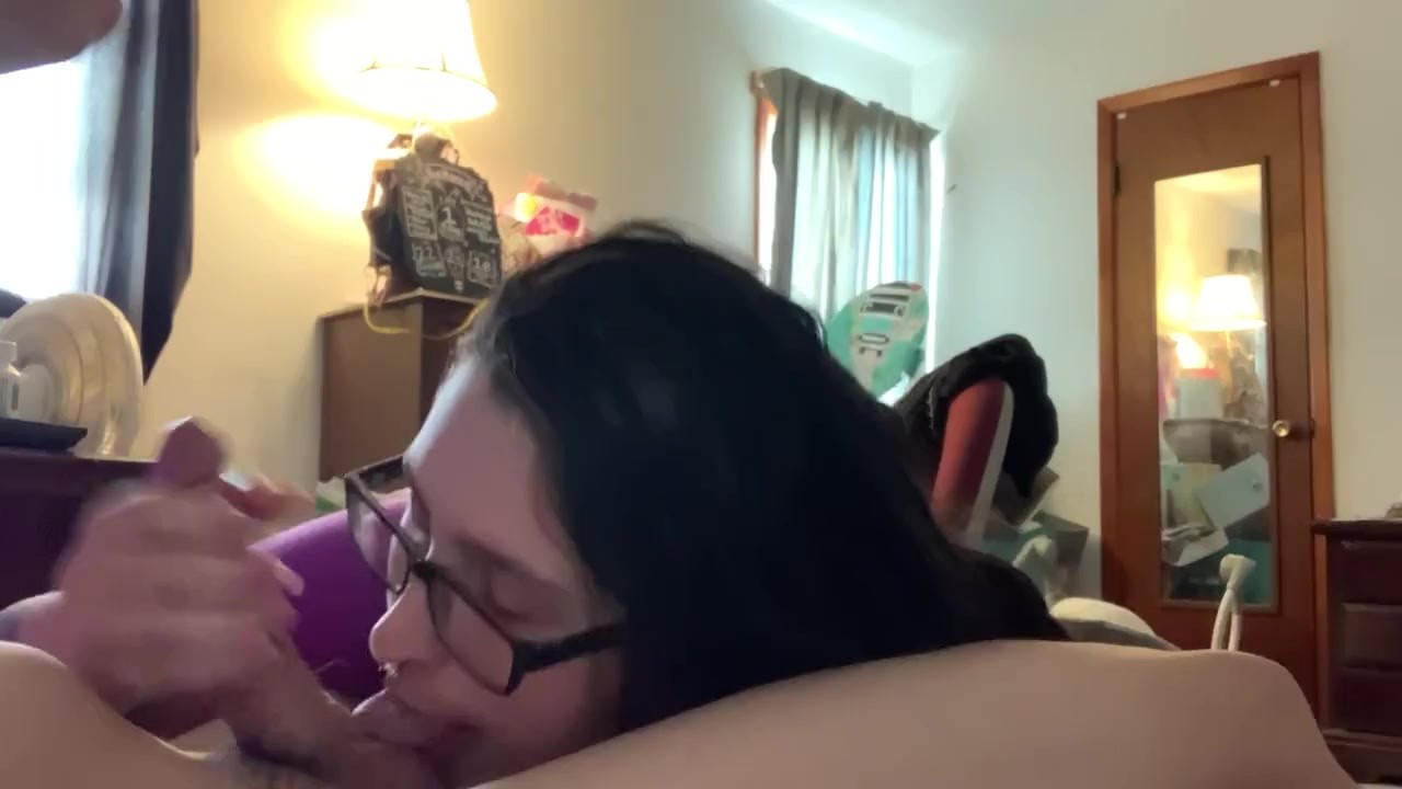 TWO HANDS AND LICKING CUM OFF BALLS BEFORE STEPMOM GETS HOME