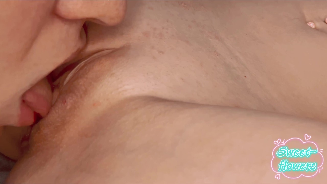Licked sweet, wet pussy to orgasm close up
