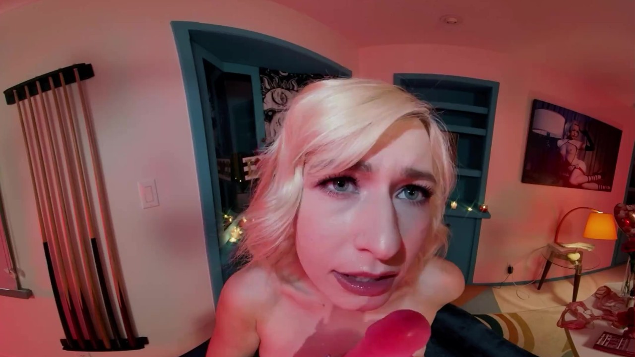 Your gorgeous blonde girlfriend thanks you for her Valentine&apos;s Day gifts in VR