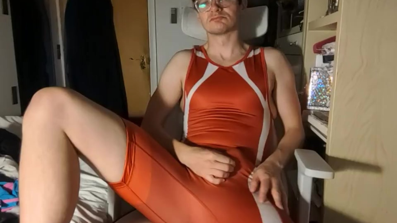 Cheeky Brit Edging in Asics Wrestling Singlet