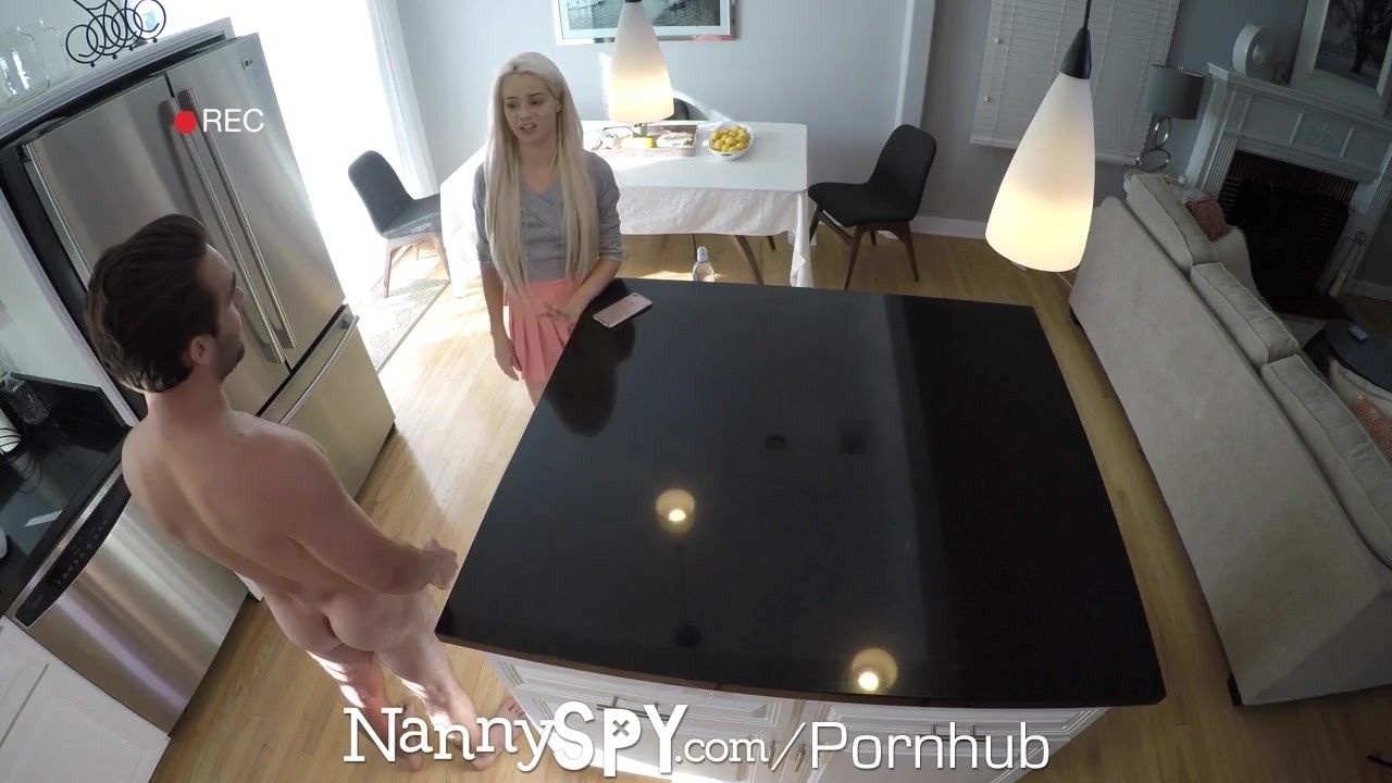 NANNYSPY Step Father Pounds Blonde Skinny Pussy In The Kitchen