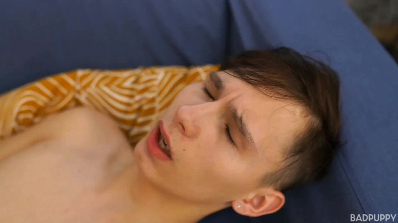 Both twinks are nearing the edge; Alpan pulls out, and they sit side by side as they each furiously jerk their own cocks.