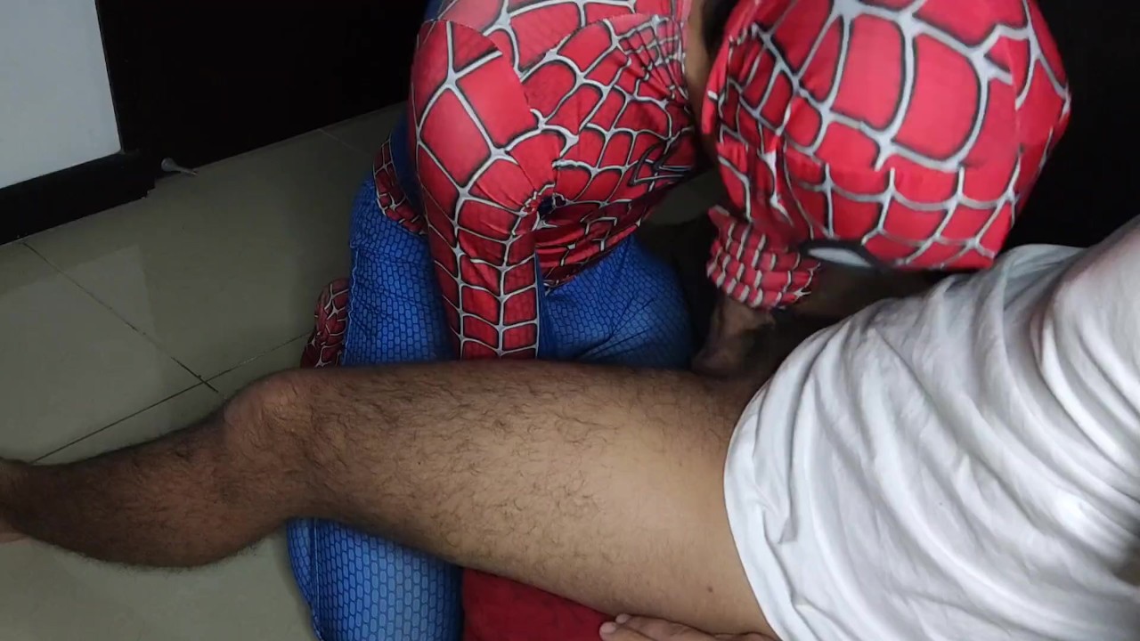 I fuck Spiderman mouth with my big cock